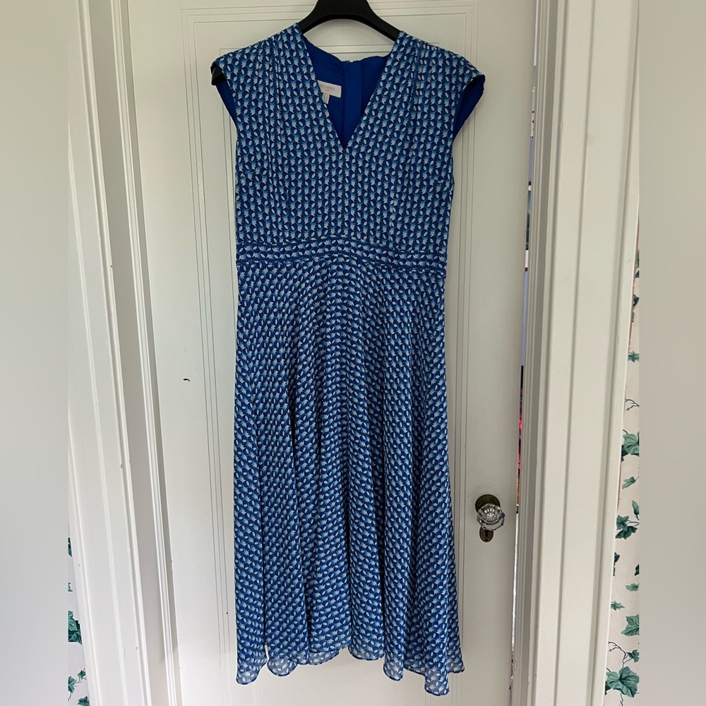 Hobbs London Hailey Midi Dress in Blue Multi